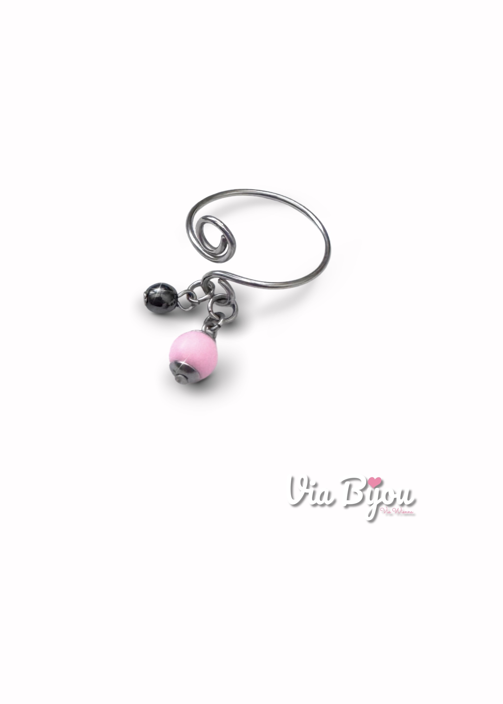 Expander ring with pendants pink / PRO